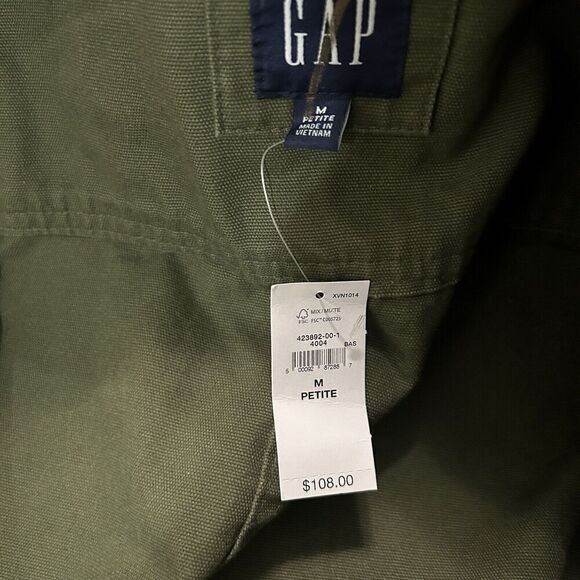 Gap Army Green Utility Jacket Size Petite Medium - Picture 6 of 11